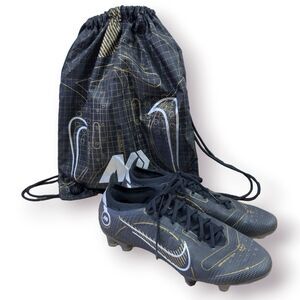 Nike Merucial Vapor 14 Elite FG Soccer Football Cleats - Men Size 9.5 Gold Black